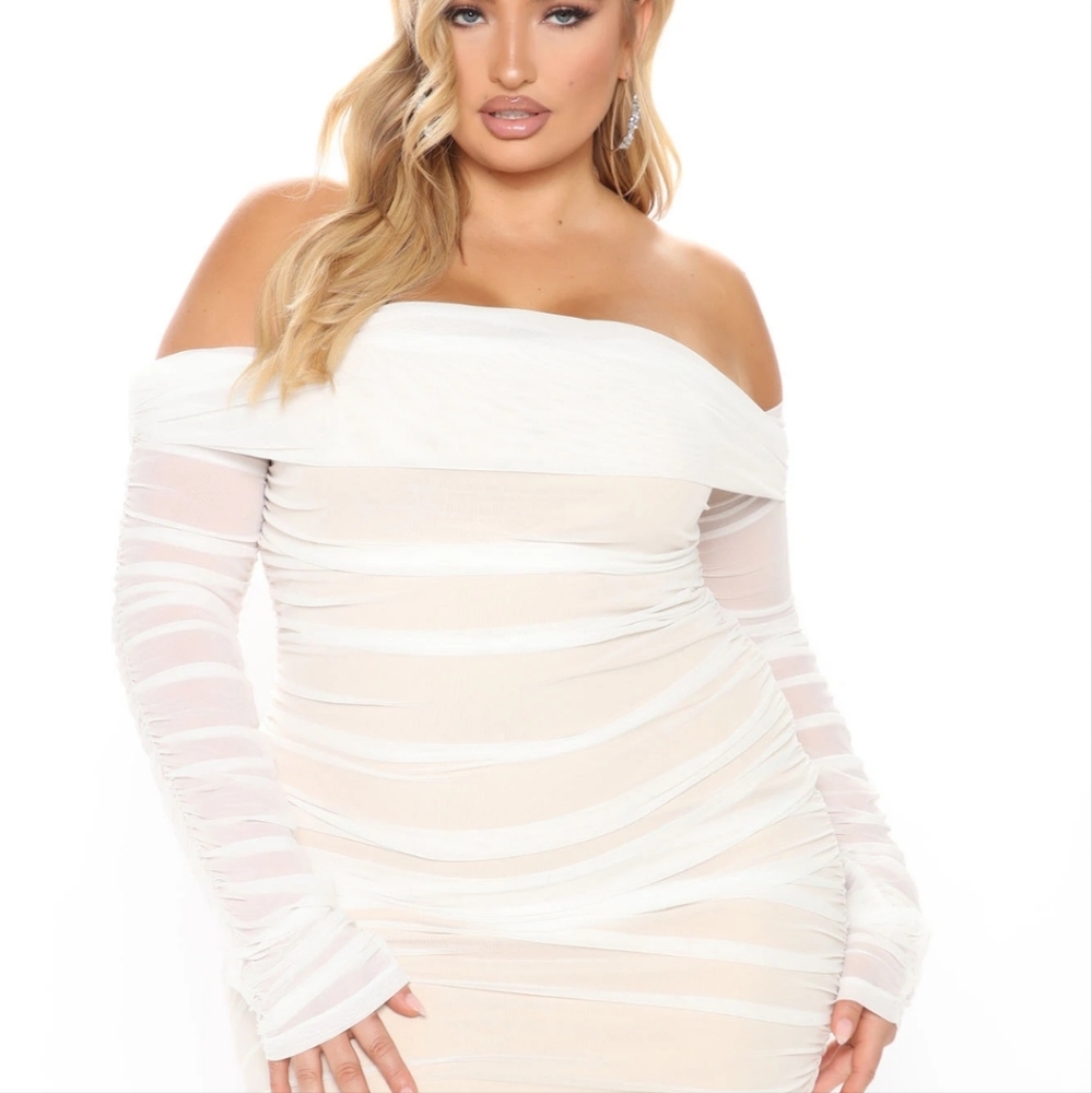 XL White tulle dress
